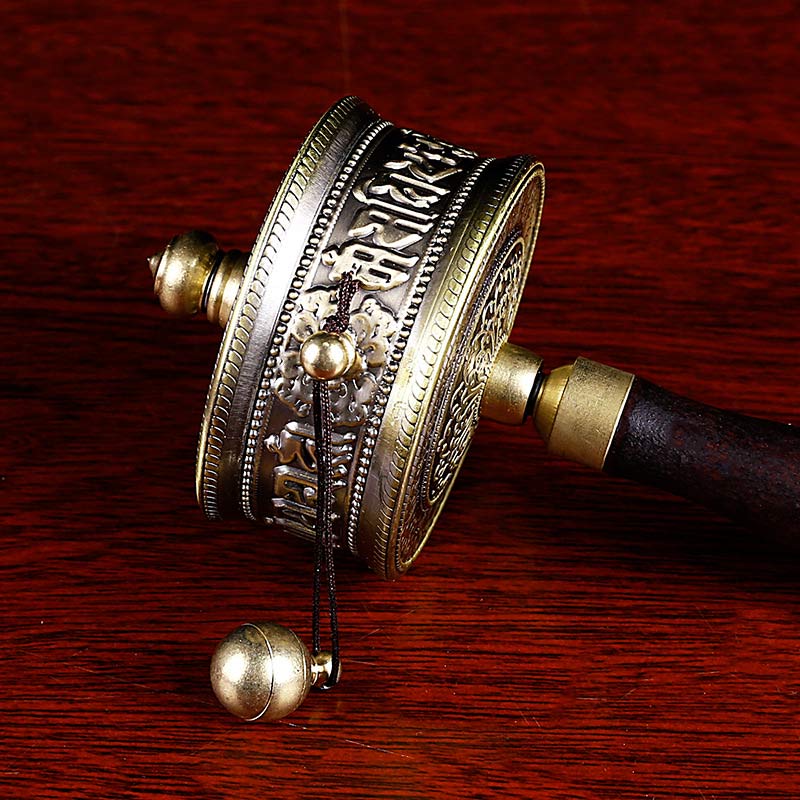 Tibetan Prayer Wheel Six True Words Sandalwood Protection Decoration