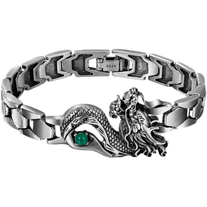 Buddha Stones Vintage Dragon Pattern Engraved Success Bracelet