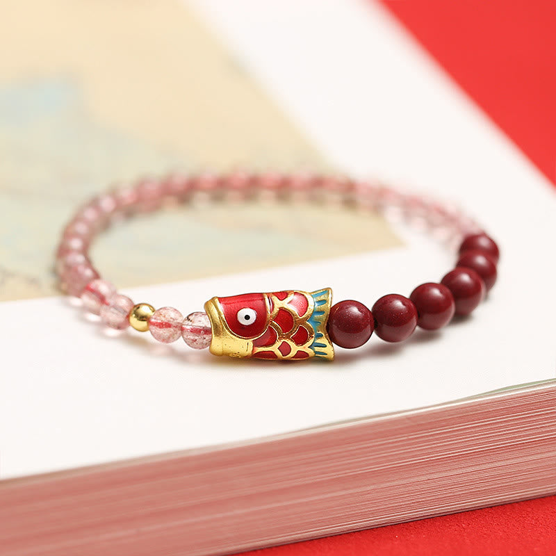 FREE Today: The Wealth and Prosperity Koi Fish Quartz Cinnabar Lucky Healing Bracelet