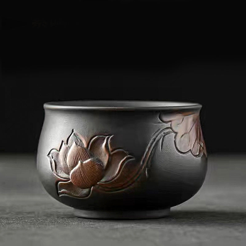 Buddha Stones Lotus Leaf Flower Landscape Dragon Bamboo Ceramic Teacup Kung Fu Tea Cup Bowl