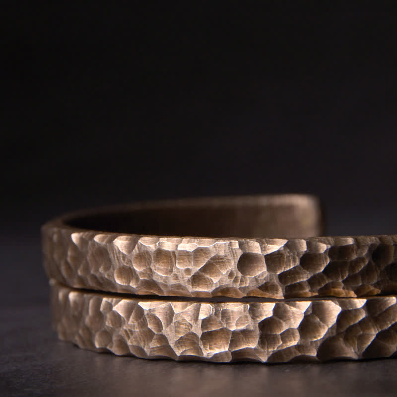 Buddha Stones Simple Design Copper Wealth Cuff Bracelet