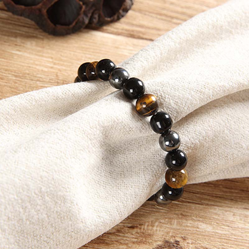 Buddha Stones Tibetan Tiger's Eye Bracelet Necklace Set