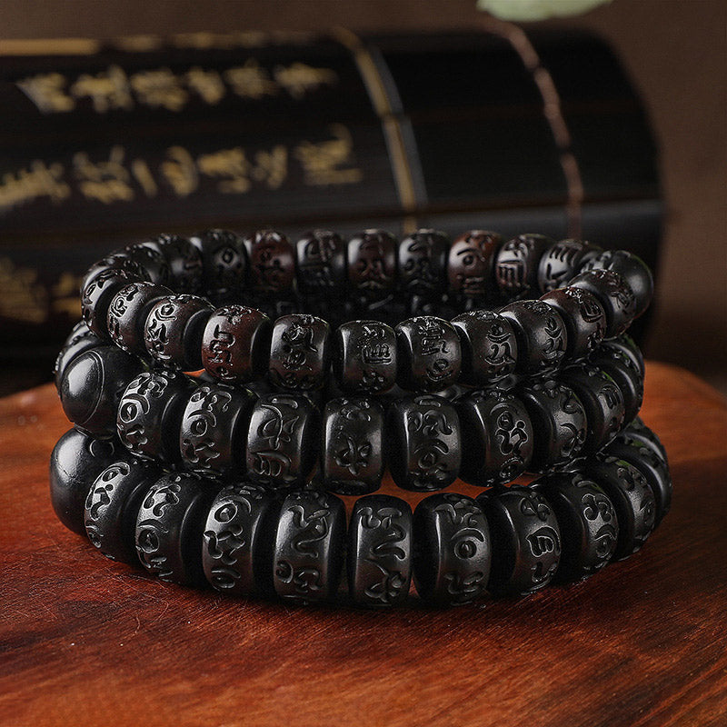 Buddha Stones Tibetan Lightning Strike Wood Protection Bracelet