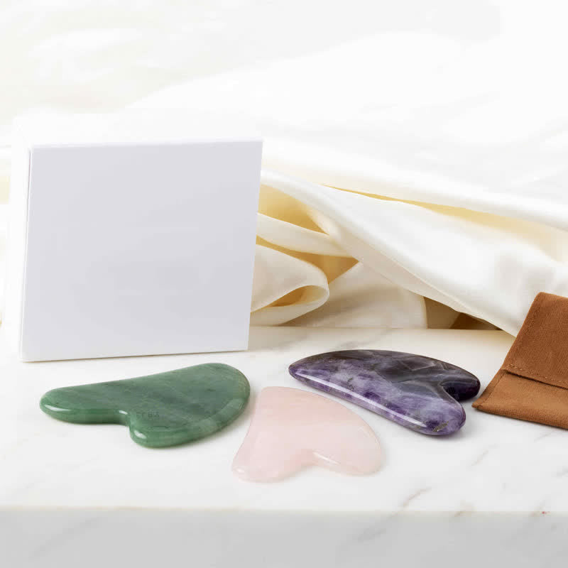 Natural Gemstone Crystal Love Heart Gua Sha Board Gua Sha Tool (Extra 30% Off | USE CODE: FS30)