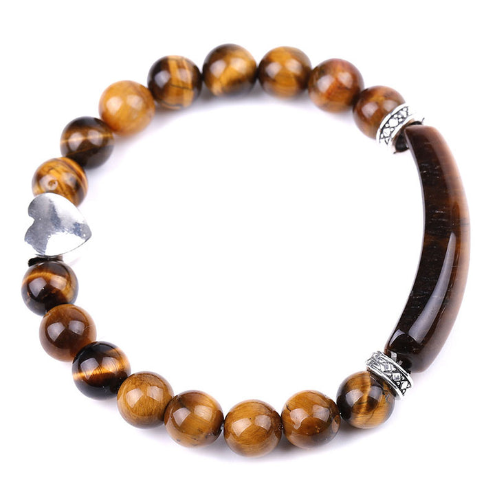 Natural Crystal Beads Unisex Heart Bracelet (Extra 30% Off | USE CODE: FS30)