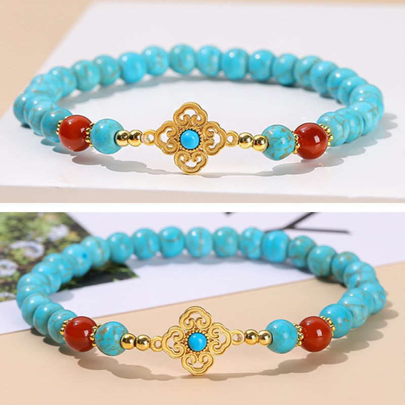 Buddha Stones Turquoise Bead Protection Balance Bracelet