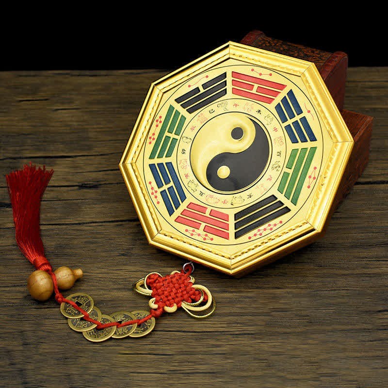 Feng Shui Bagua Map Five Emperor Coins Gourd Balance Energy Map