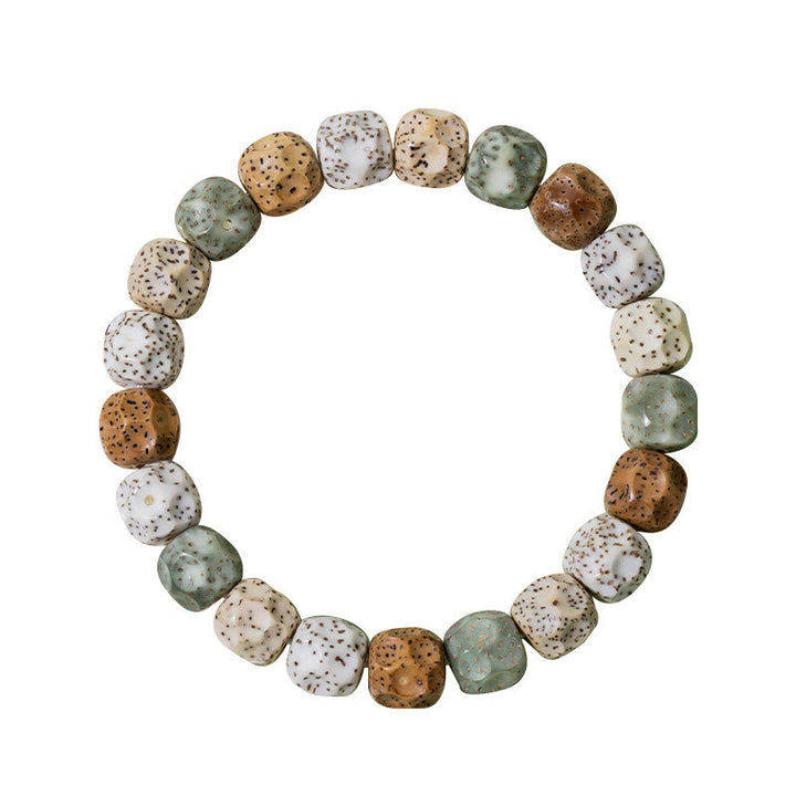 Buddha Stones Natural Colorful Bodhi Seed Auspiciousness Wealth Bracelet