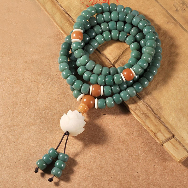 Buddha Stones Lotus Cyan Bodhi Seed Success Bracelet