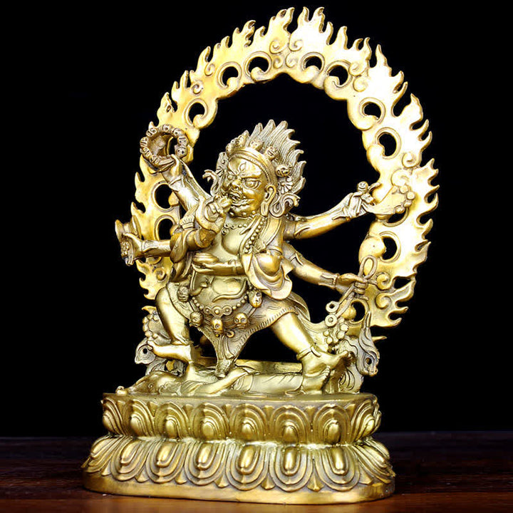 Tibet Mahakala Bodhisattva Figurine Compassion Copper Statue Decoration