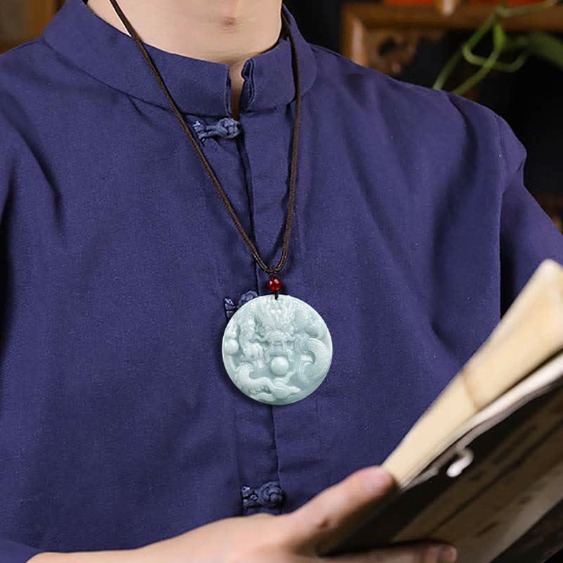 ❗❗❗A Flash Sale-  Buddha Stones Chinese Zodiac Dragon Jade Success Amulet String Necklace