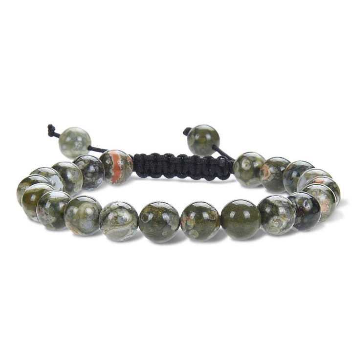 Buddha Stones Natural Healing Power Gemstone Crystal Beads Unisex Adjustable Macrame Bracelet