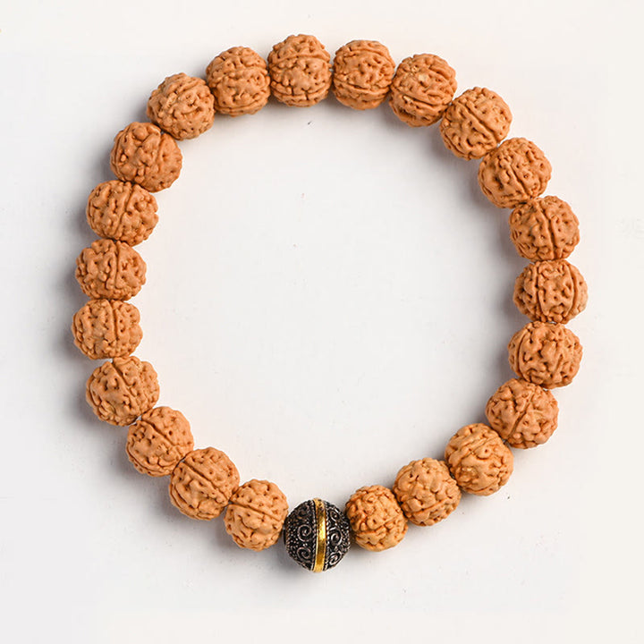 Buddha Stones Tibet Rudraksha Bodhi Seed Wealth Auspiciousness Bracelet