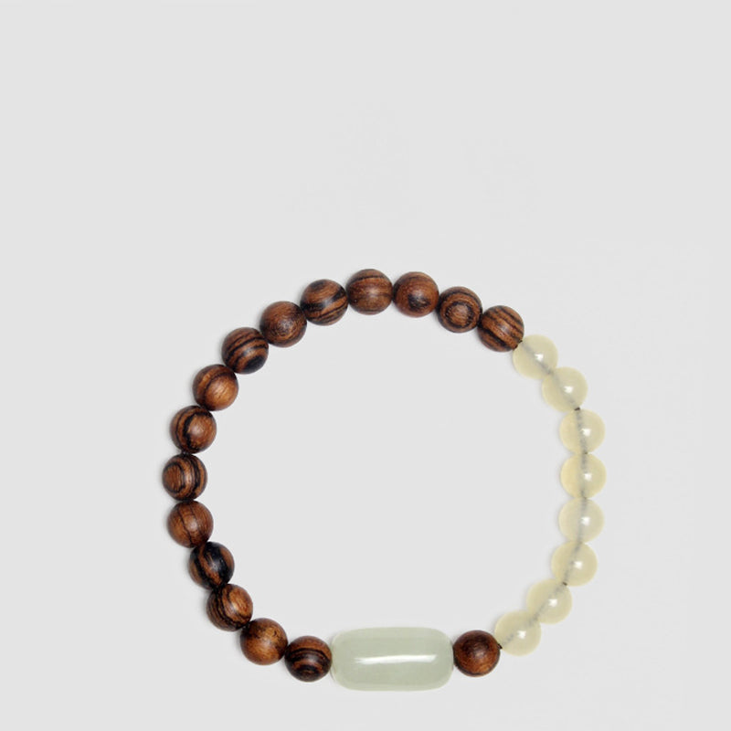 Buddha Stones  Jade Sandalwood Luck Abundance Bracelet