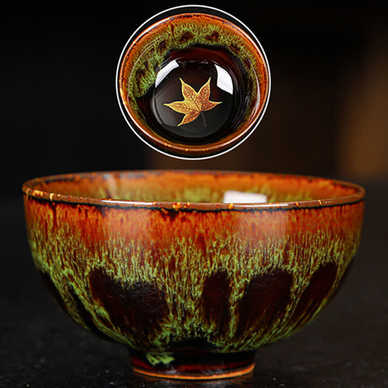 Maple Leaf Colorful Ceramic Teacup Home Tea Cups