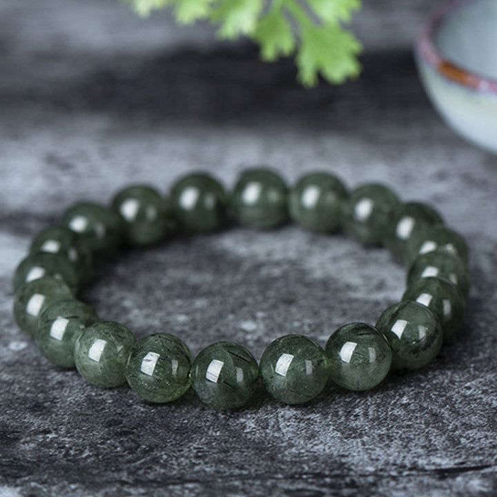 Buddha Stones Natural Green Crystal Blessing Wealth Bracelet