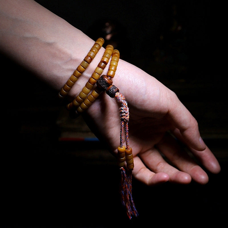 Tibet 108 Mala Beads Yak Bone Amber Balance Bracelet