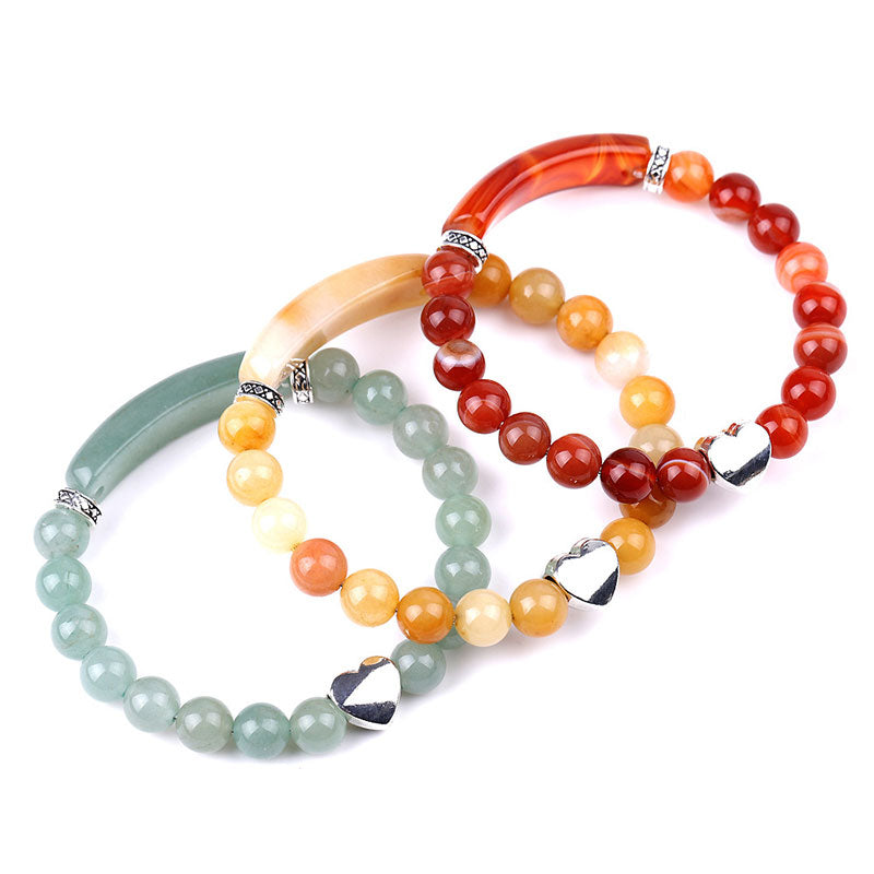 Natural Crystal Beads Unisex Heart Bracelet (Extra 30% Off | USE CODE: FS30)