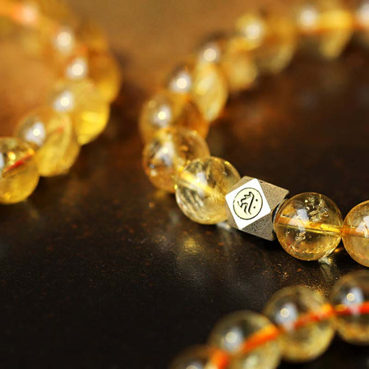 Chinese Zodiac Natal Buddha Citrine Cinnabar Blessing Bracelet