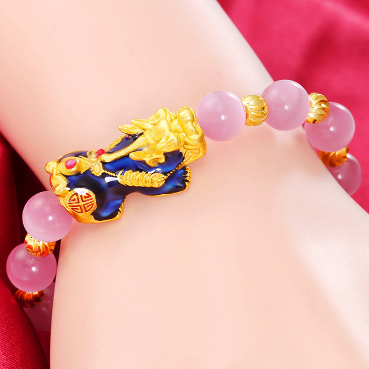 Buddha Stones Pixiu Cat Eye Lucky Bracelet