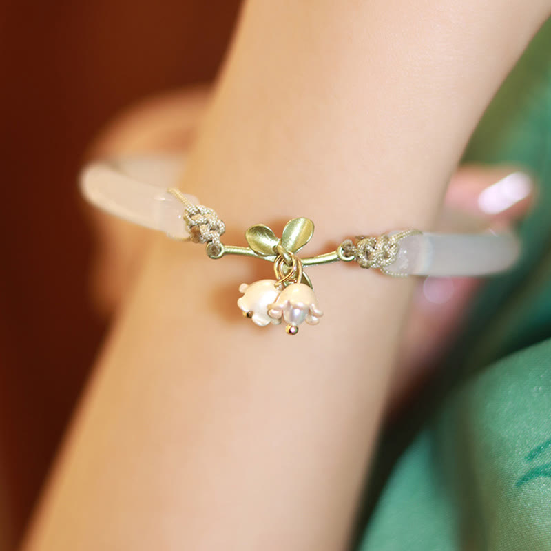 Lily of the Valley Flower Happiness Strength Bracelet Bangle