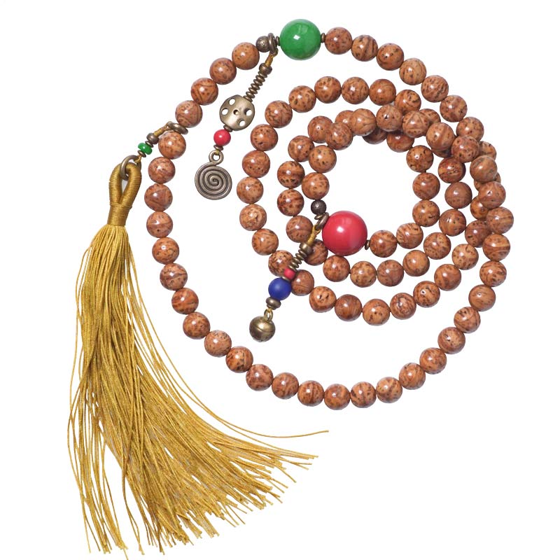 108 Mala Beads Bodhi Seed Wisdom Peace Tassel Bracelet