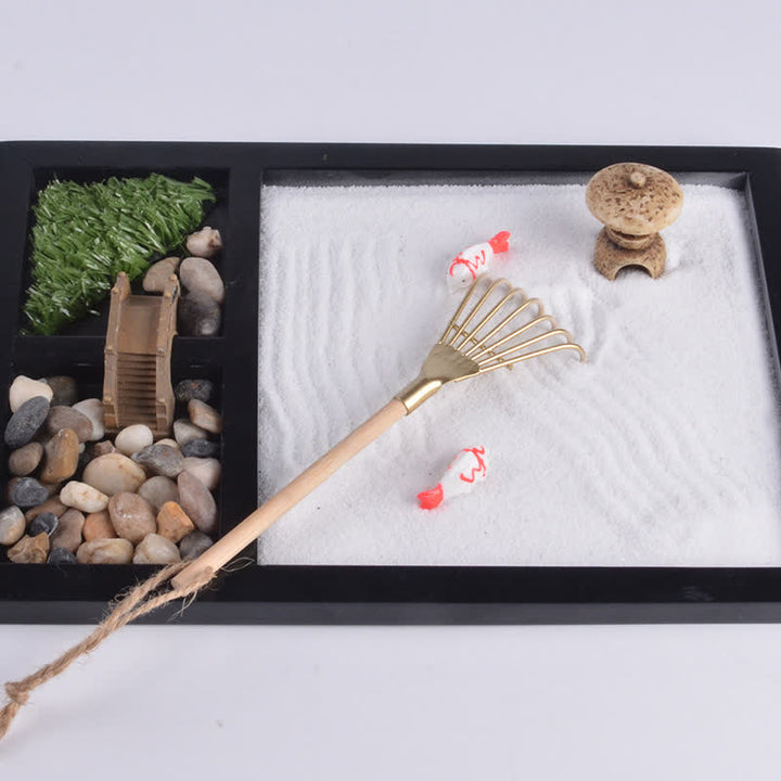 Koi Fish Small Bridge Calm Peace Meditation Zen Garden Decoration