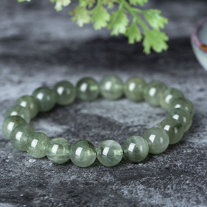 Buddha Stones Natural Green Crystal Blessing Wealth Bracelet