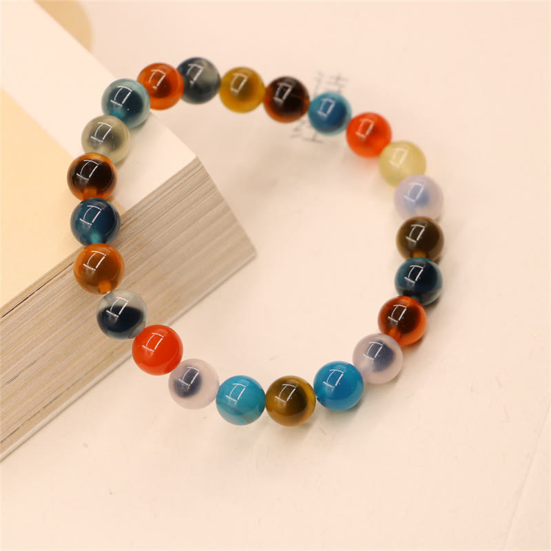 Colorful Candy Agate Healing Strength Bead Bracelet