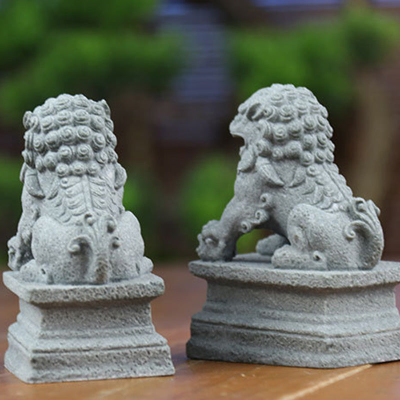 Buddha Stones Lion Fu Foo Dogs Elephant Ward Off Evil Blessing Home Decoration