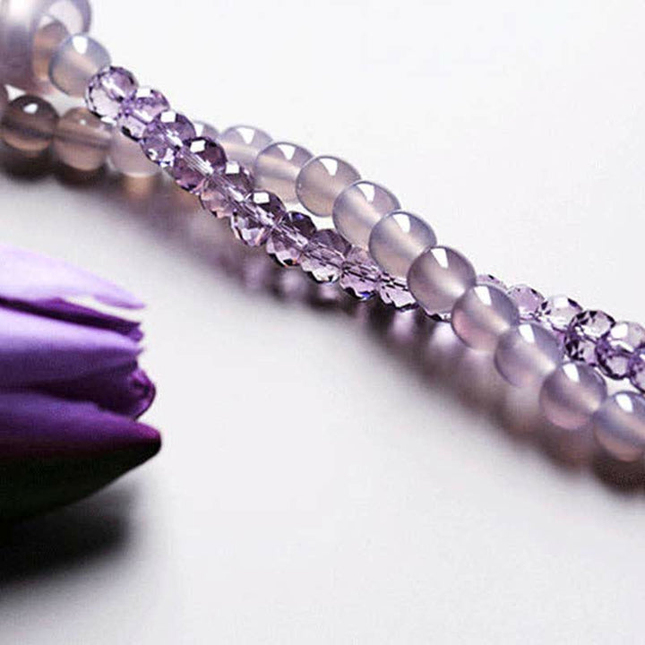 Natural Amethyst Crystal Meditation Healing Bracelet