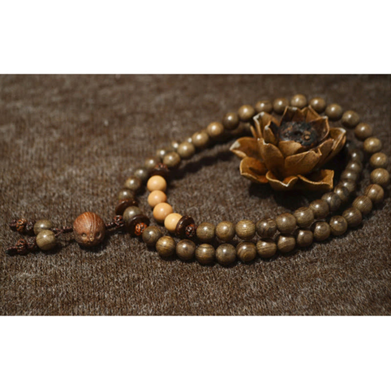 Tibetan Sandalwood Protection Charm Mala Bracelet