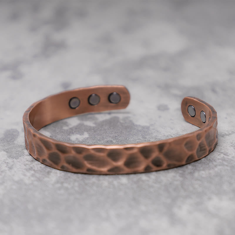 Rustic Copper Balance Magnetic Adjustable Cuff Bracelet