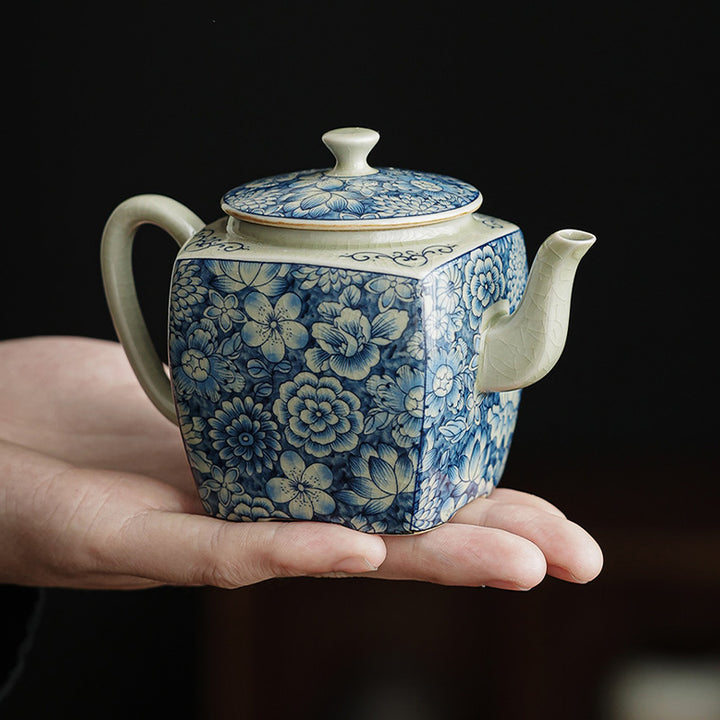 Buddha Stones Blue and White Porcelain Chinese Gongfu Tea Ceramic Kung Fu Teapot Cup Tea Filter Canister