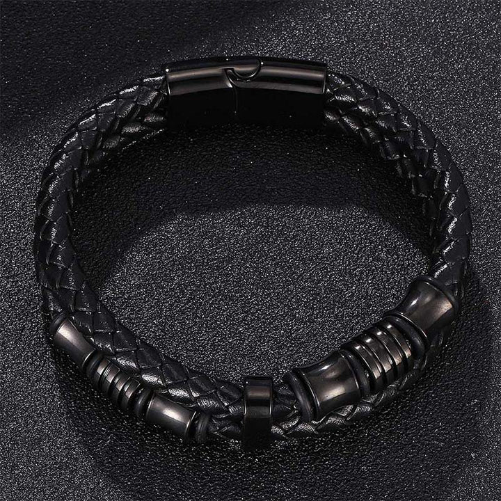 Buddha Stones Layered Leather Weave Fortune Bracelet