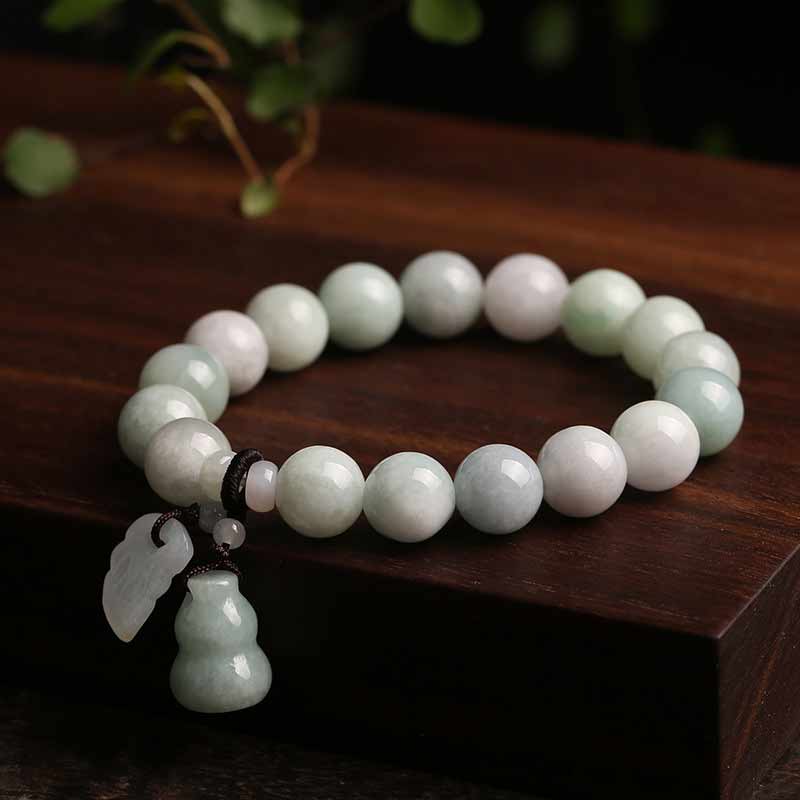 Buddha Stones Natural Jade Pi Xiu Buddha Gourd Apple Success Bracelet