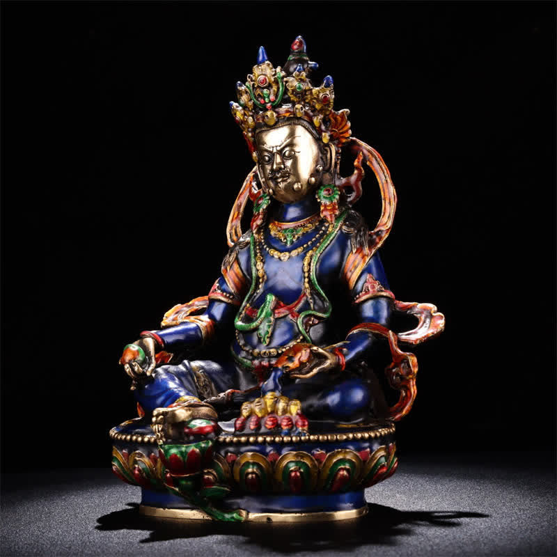 Yellow Jambhala Bodhisattva Figurine Serenity Copper Statue Home Decoration