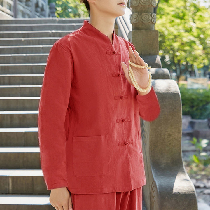 Spiritual Zen Practice Yoga Meditation Prayer Clothing Cotton Linen Men's Set