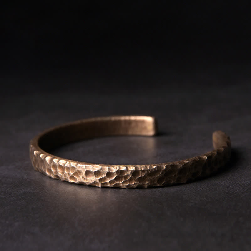 Buddha Stones Simple Design Copper Wealth Cuff Bracelet
