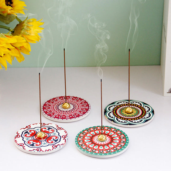 Colorful Pattern Ceramic Blessing Stick Incense Burner