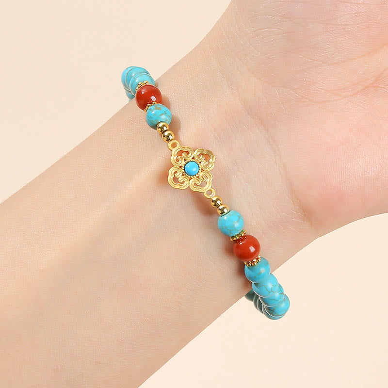 Buddha Stones Turquoise Bead Protection Balance Bracelet