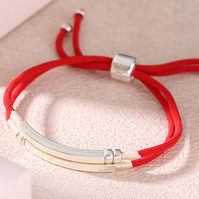 Buddha Stones 925 Sterling Silver Red String Layered Braid Bracelet