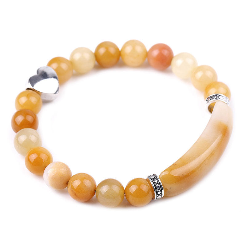 Natural Crystal Beads Unisex Heart Bracelet (Extra 30% Off | USE CODE: FS30)