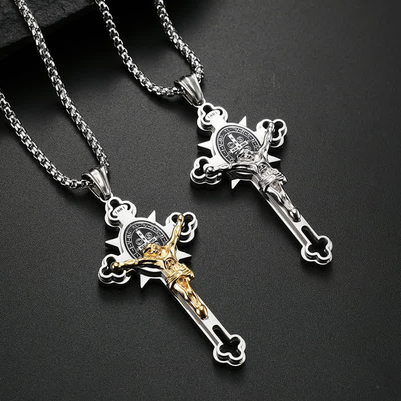 FREE Today: ST.Benedict Protection Cross Power Pendant Necklace