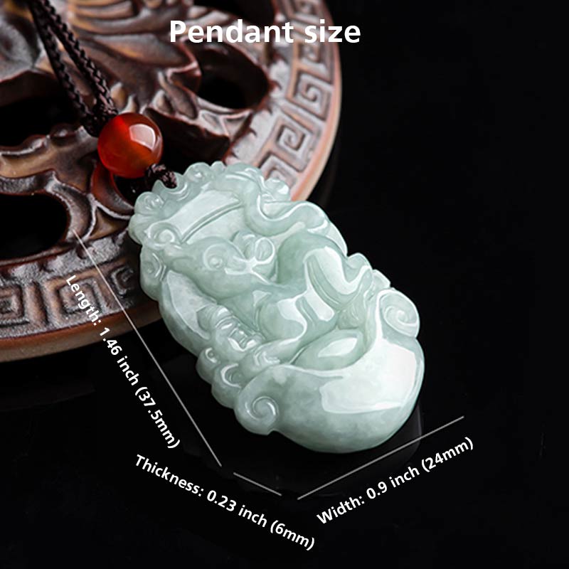 Natural Jade 12 Chinese Zodiac Sucess Pendant Necklace
