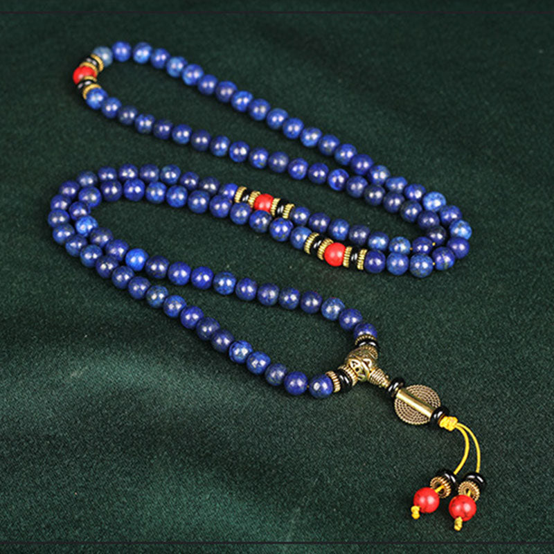 Buddha Stones Tibetan Mala Lapis Lazuli Positive Bracelet