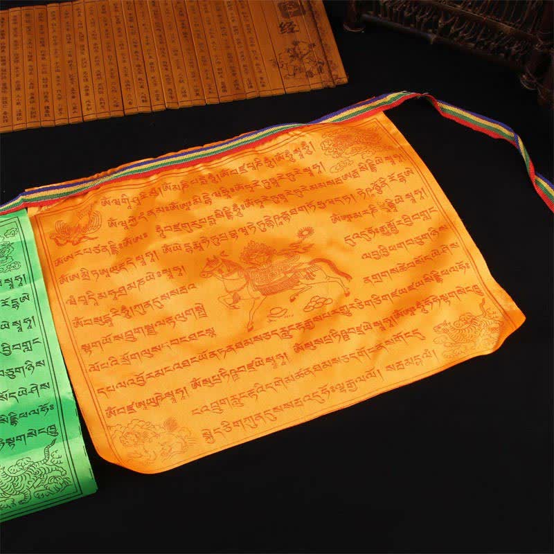 Tibetan 5 Colors Windhorse Auspicious Outdoor Prayer Flag