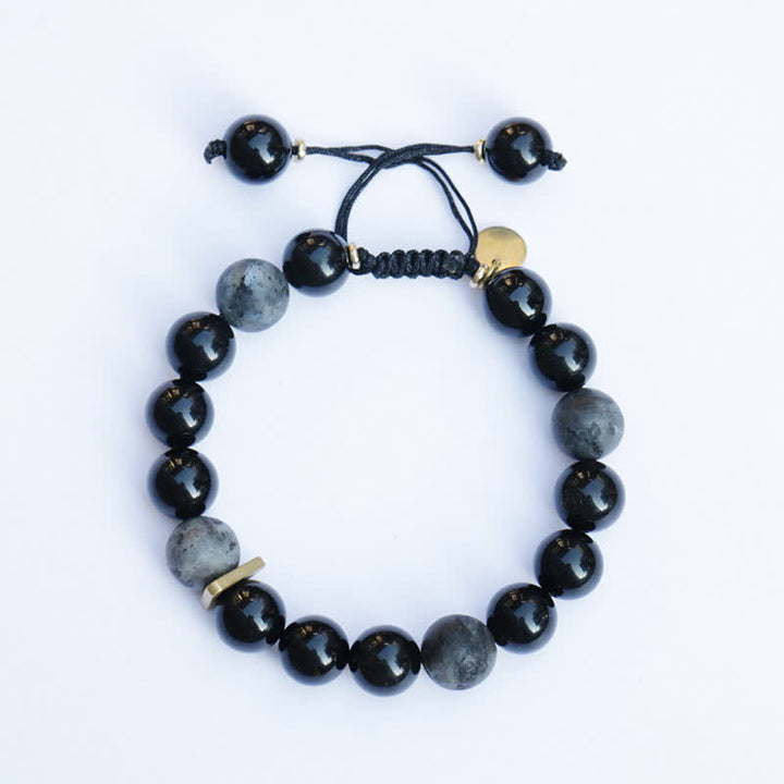 Black Obsidian Black Glitter Stone Purification Bracelet