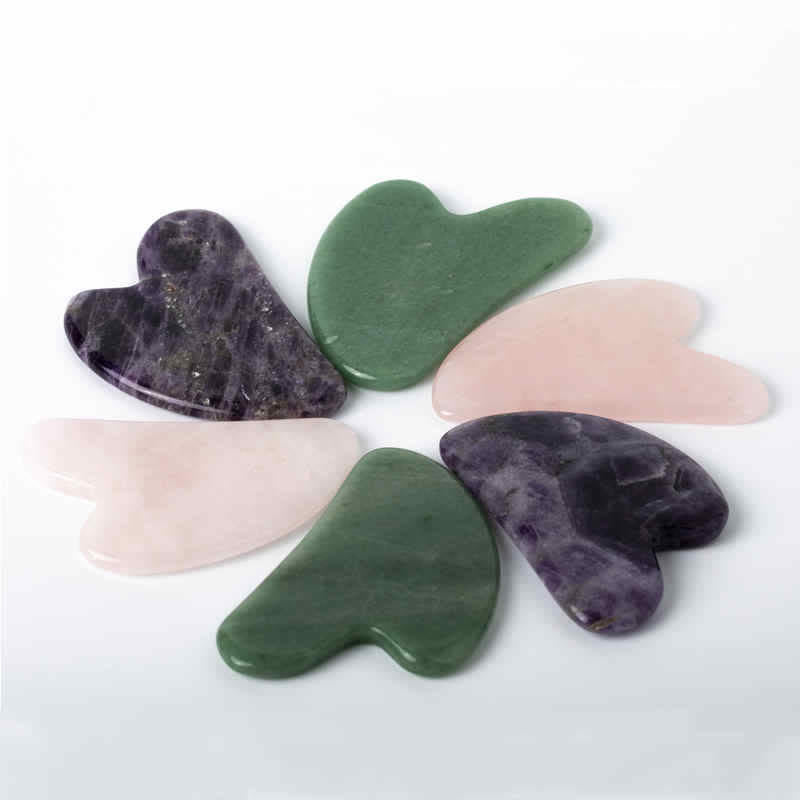 Natural Gemstone Crystal Love Heart Gua Sha Board Gua Sha Tool (Extra 30% Off | USE CODE: FS30)