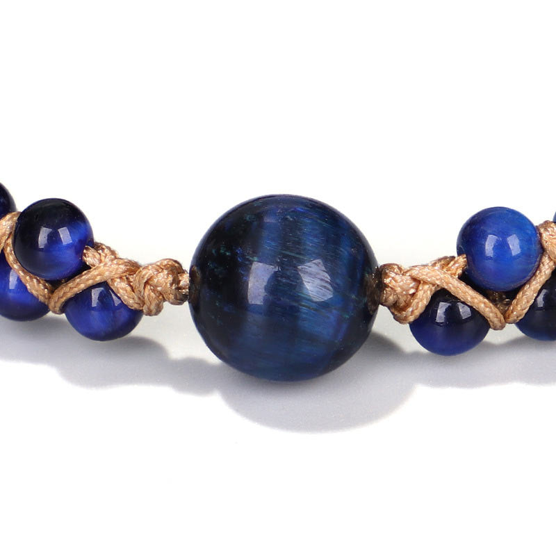 Buddha Stones Divine Blue Tiger Eye Stone Protection Bracelet